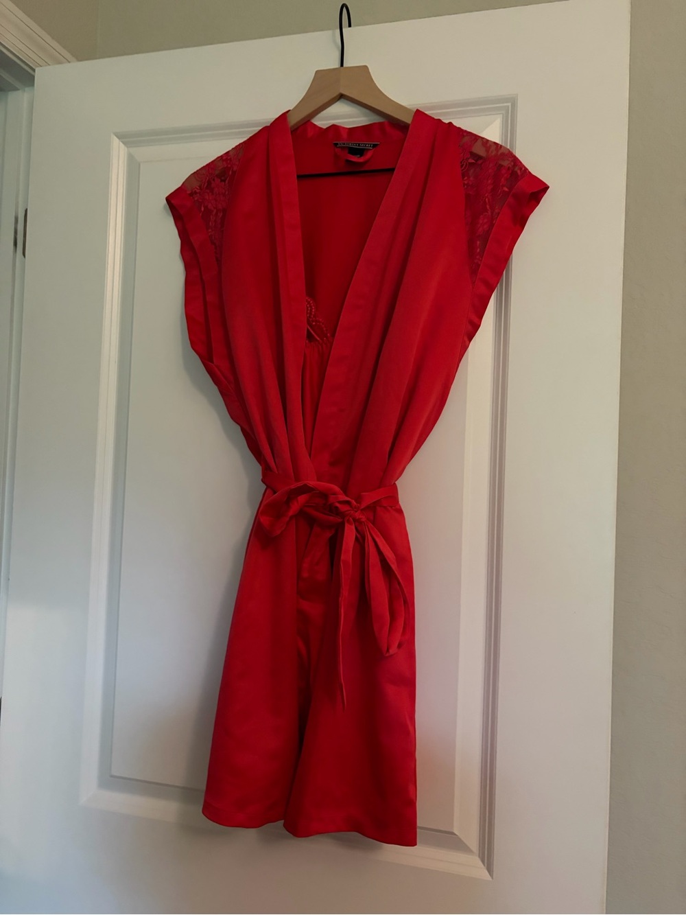 Victoria's Secret Red Satin Robe & matching slip